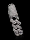 16MM Center Baguette Moissanite Cuban Link Bracelet – 925 Sterling Silver