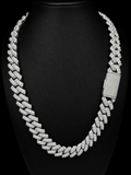 16MM Baguette Moissanite Cuban Link Chain – VVS D-Color, Iced Out, 925 Sterling Silver