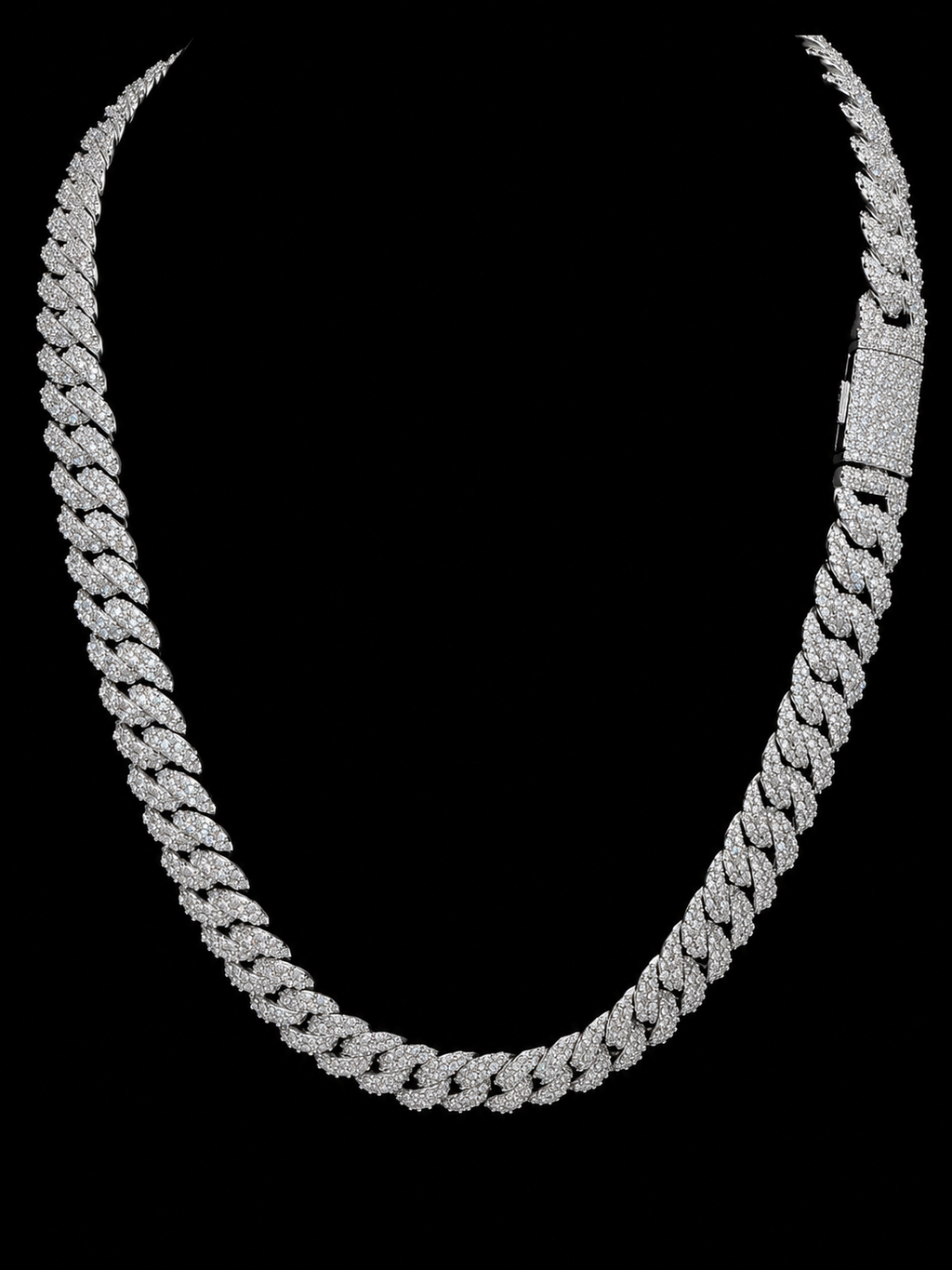 10MM One Row Miami Cuban Link Chain  – 925 Sterling Silver