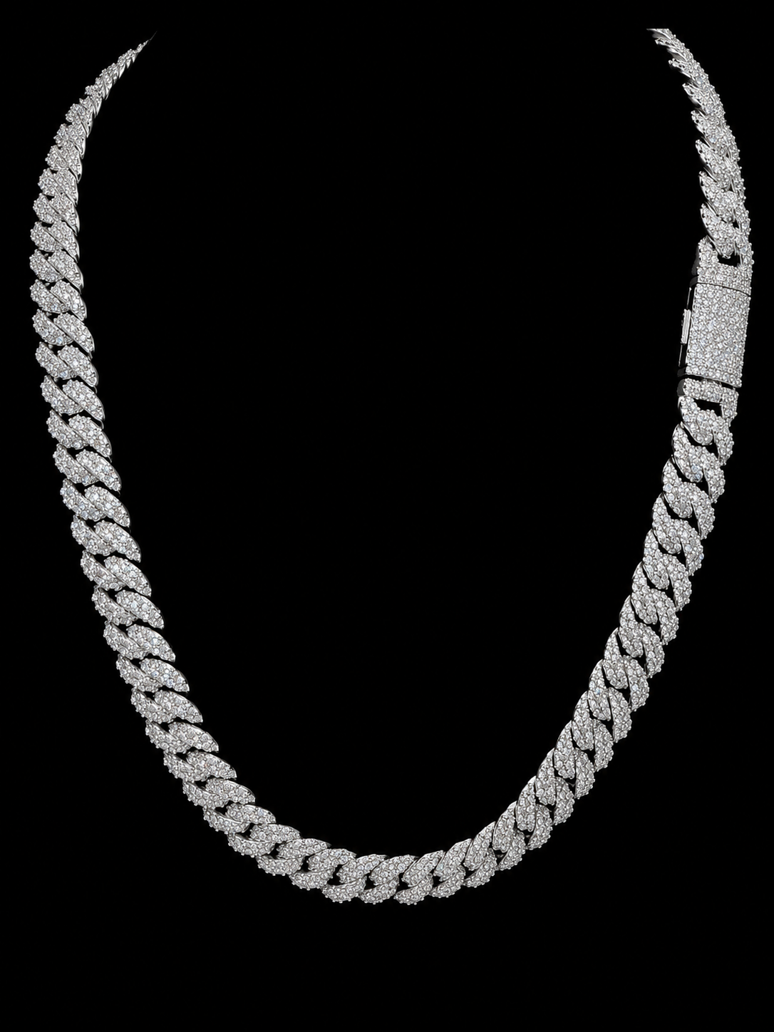 10MM One Row Miami Cuban Link Chain  – 925 Sterling Silver