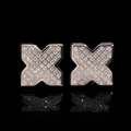 X-Shape Pavé Moissanite Screw Back Stud Earrings – 925 Sterling Silver