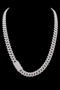 8MM Double Row Moissanite Cuban Link Chain – 925 Sterling Silver