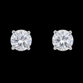 Round Cut Moissanite Screw Back Stud Earrings – 925 Sterling Silver