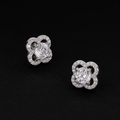 Flower Shape Moissanite Screw Back Stud Earrings – 925 Sterling Silver
