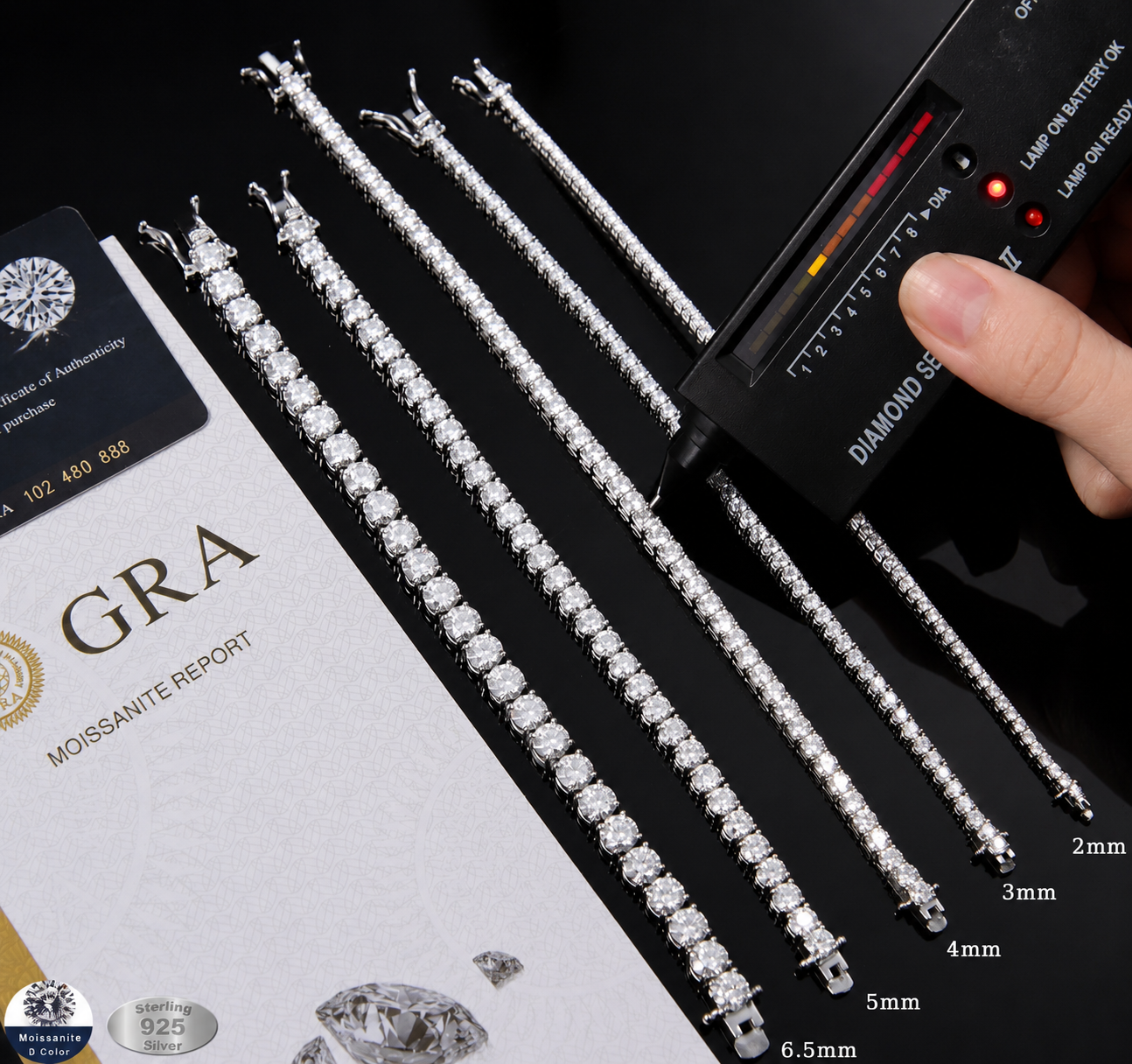 3MM S925 Moissanite Diamond Tennis Bracelet