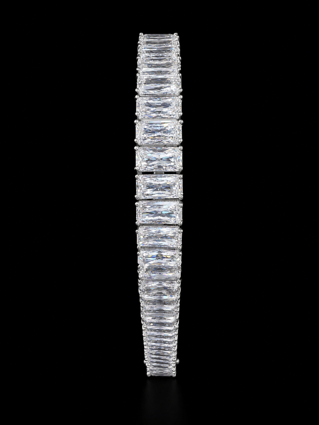 Baguette Tennis Bracelet 925 Sterling Silver Moissanite