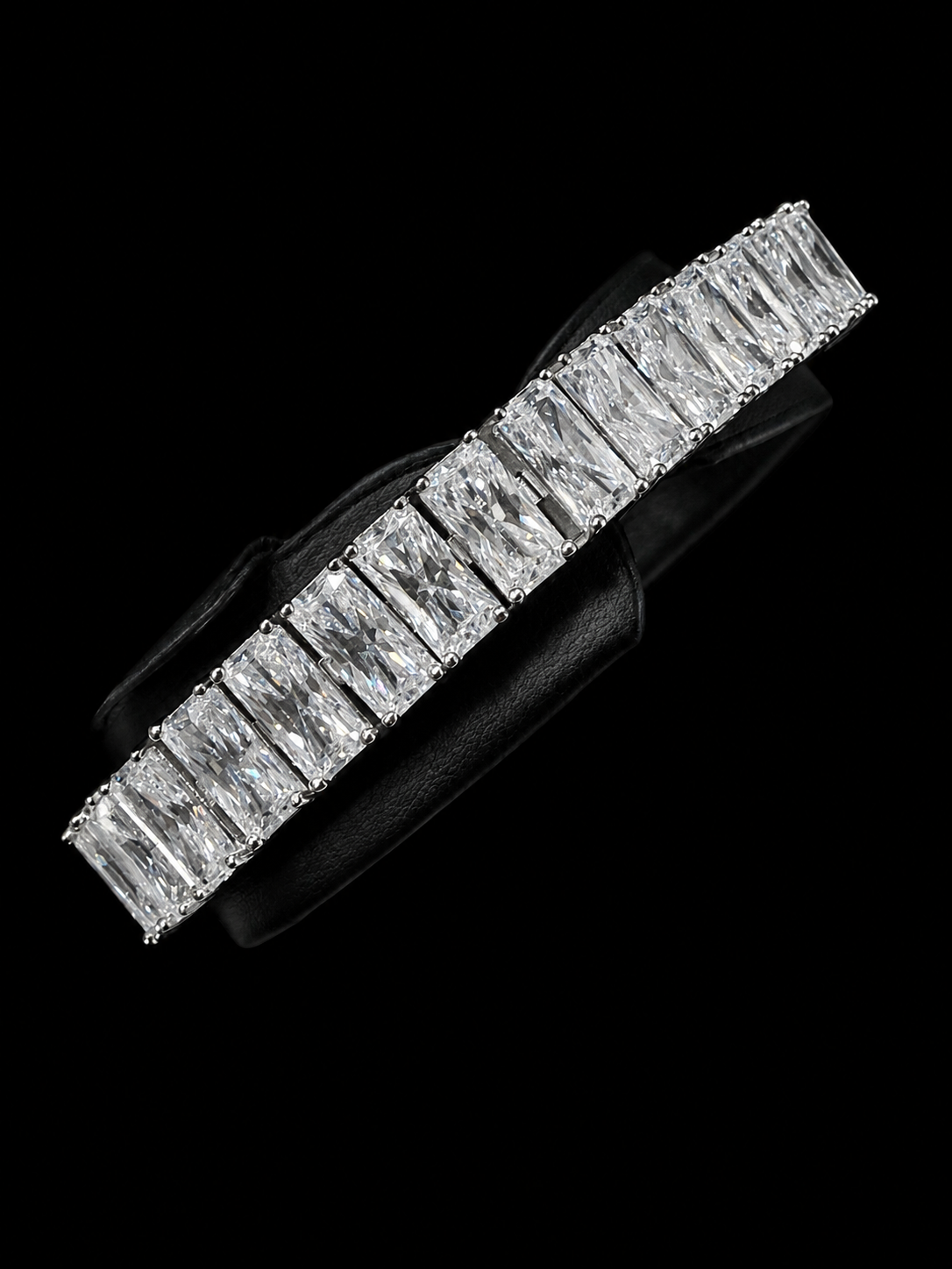 Baguette Tennis Bracelet 925 Sterling Silver Moissanite