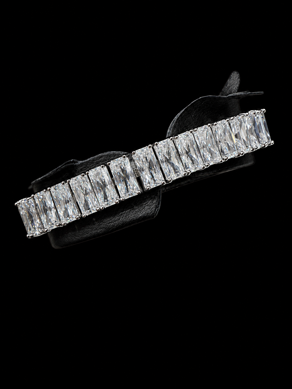 Baguette Tennis Bracelet 925 Sterling Silver Moissanite