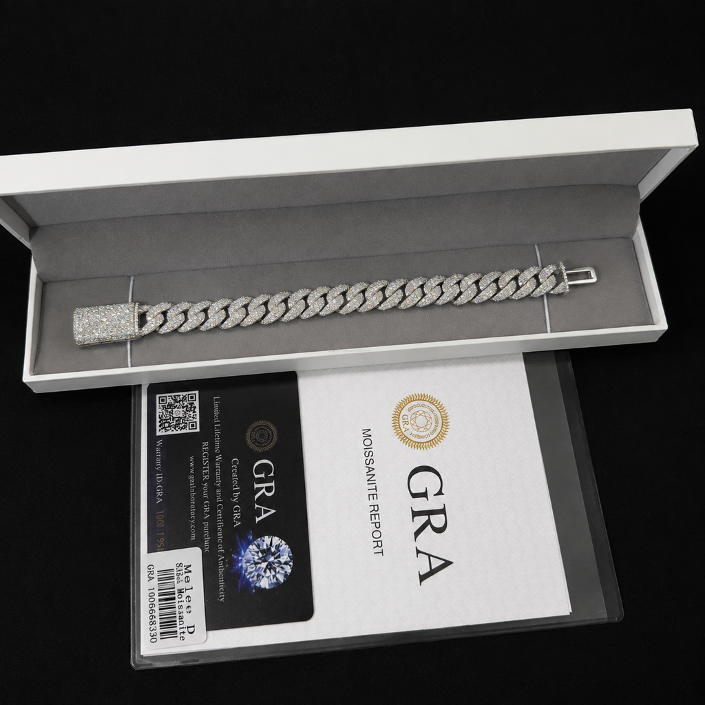 12MM Miami Cuban Link Moissanite Bracelet