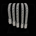 8MM Prong Cuban Link 2Row Moissanite S925 Sterling Silver Bracelet