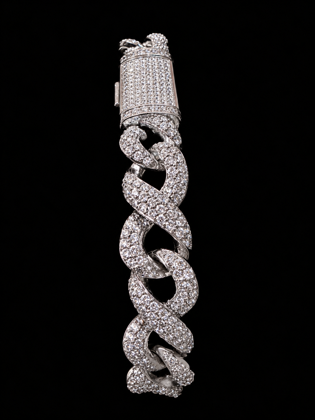 Infinity Chain and Link Bracelet 925 Sterling Silver Moissanite
