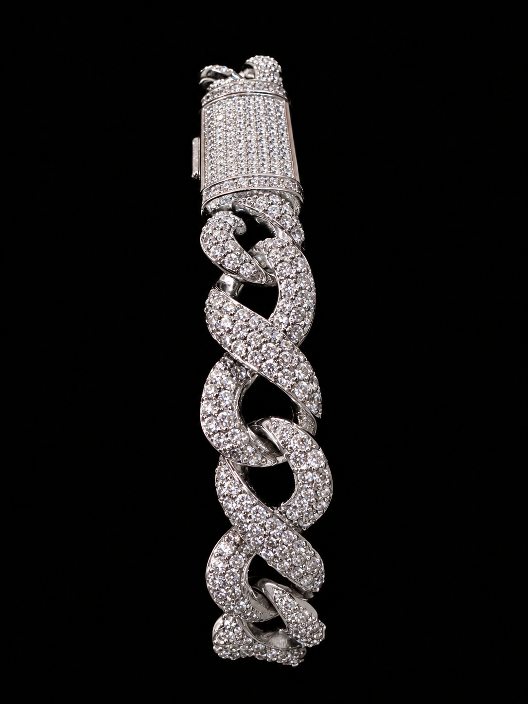 Infinity Chain and Link Bracelet 925 Sterling Silver Moissanite