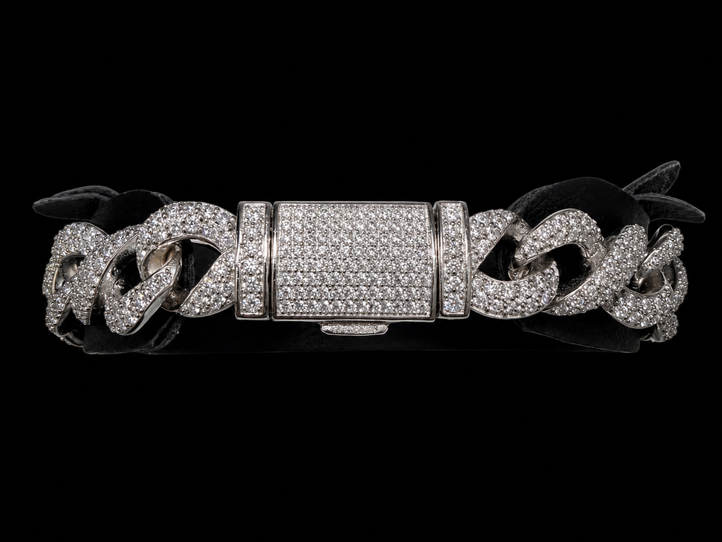 Infinity Chain and Link Bracelet 925 Sterling Silver Moissanite