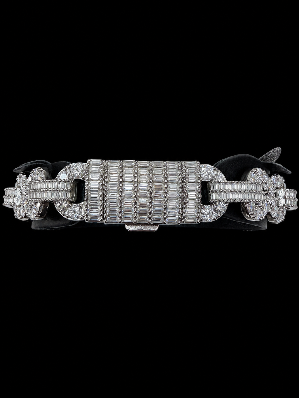 13MM Baguette Moissanite 8Shape Infinity Cuban Bracelet 925 Sterling Silver