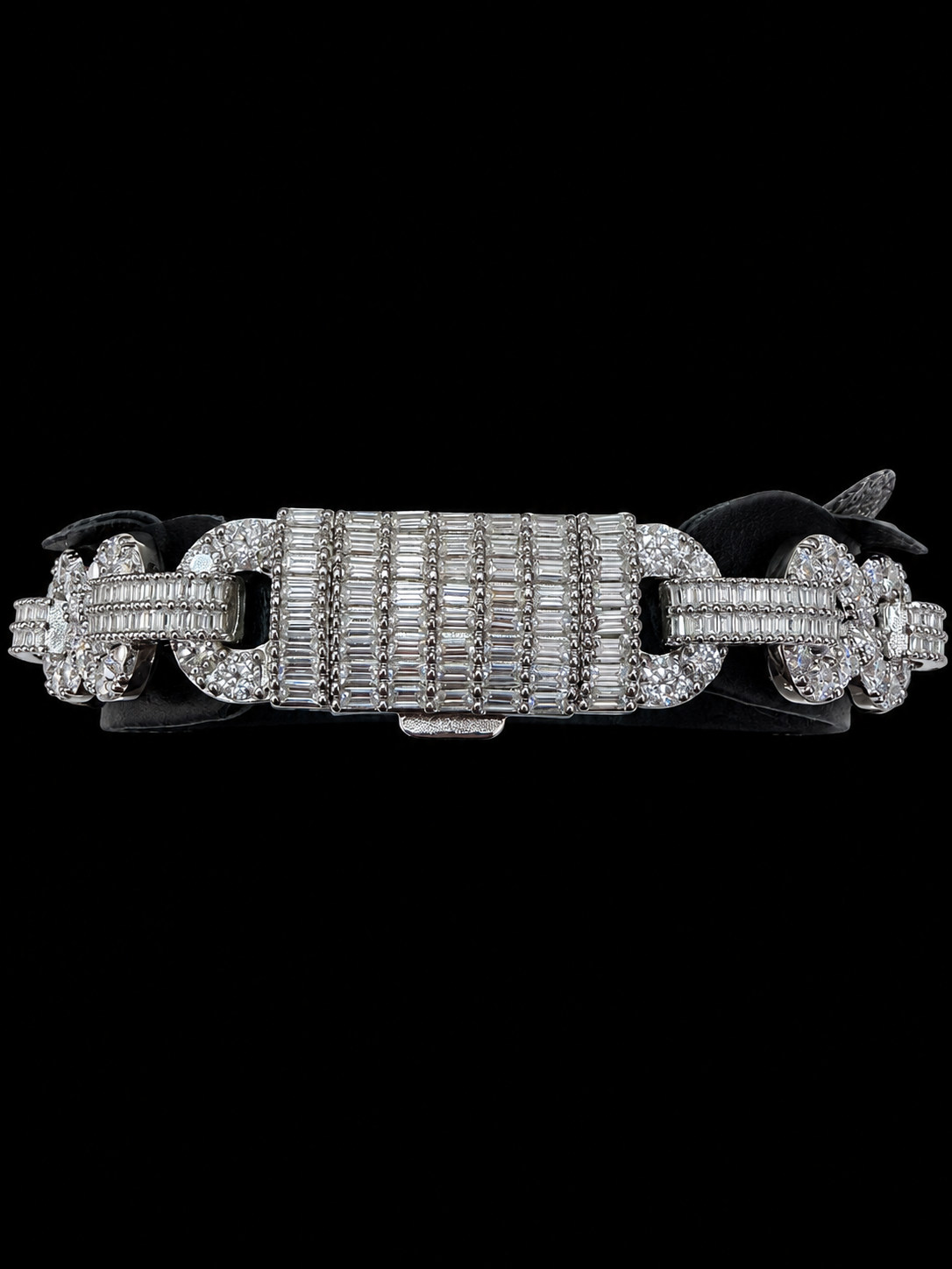 13MM Baguette Moissanite 8Shape Infinity Cuban Bracelet 925 Sterling Silver