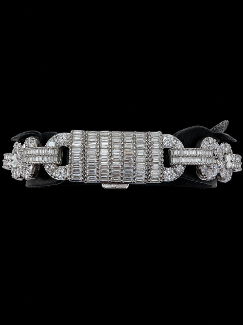 13MM Baguette Moissanite 8Shape Infinity Cuban Bracelet 925 Sterling Silver