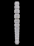 9MM Baguette Cluster Tennis Chain Bracelet 925 Sterling Silver Moissanite