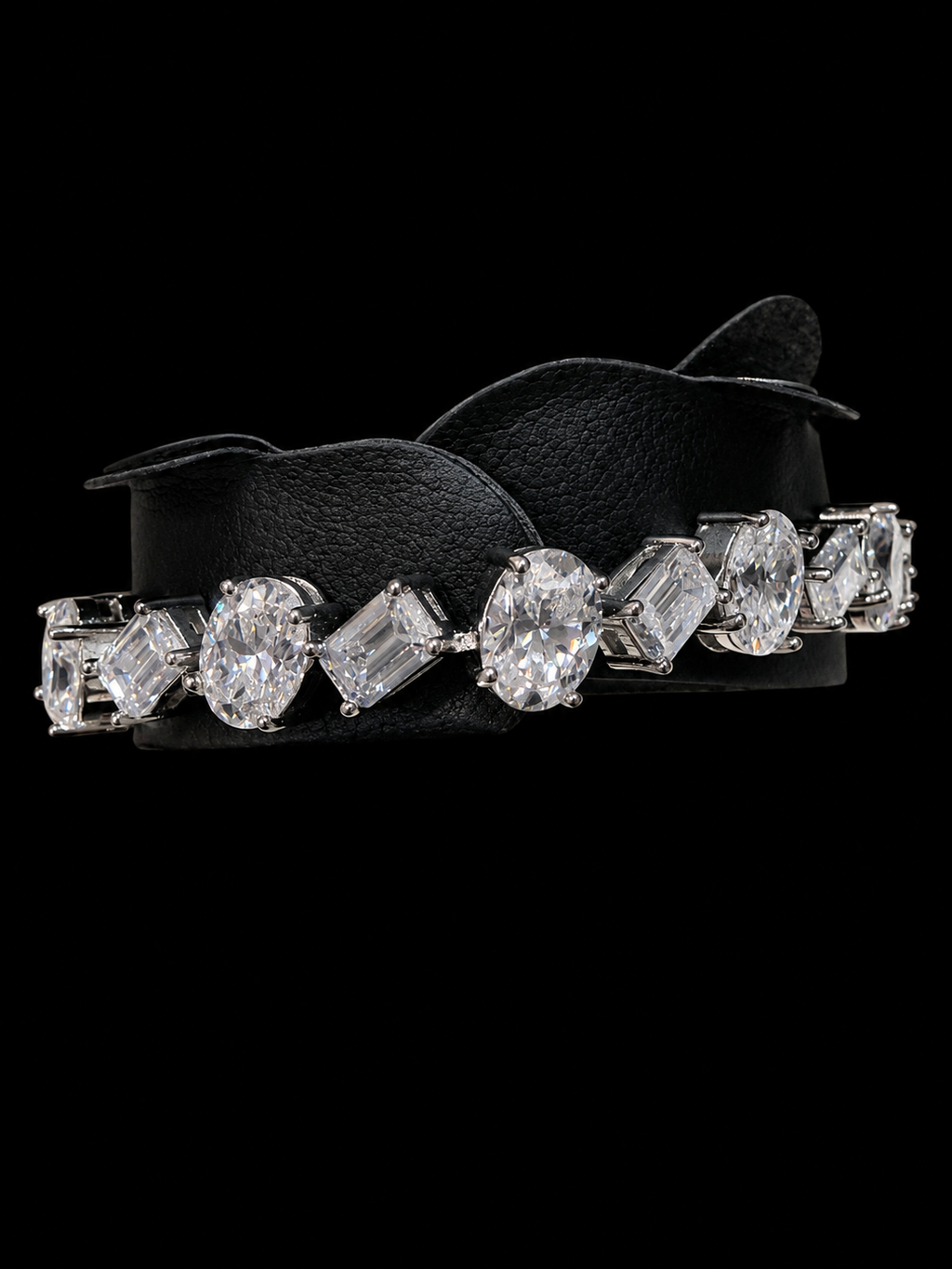 Oval and Emerald Mix and Match 925 Sterling Silver Moissanite Bracelet