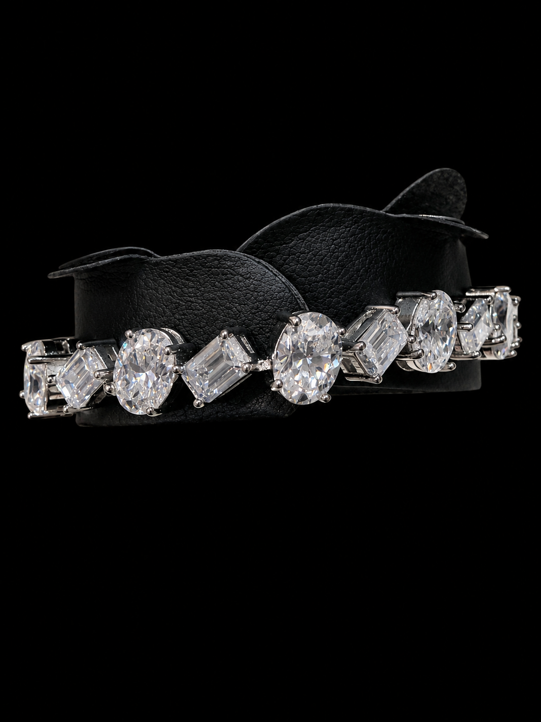 Oval and Emerald Mix and Match 925 Sterling Silver Moissanite Bracelet