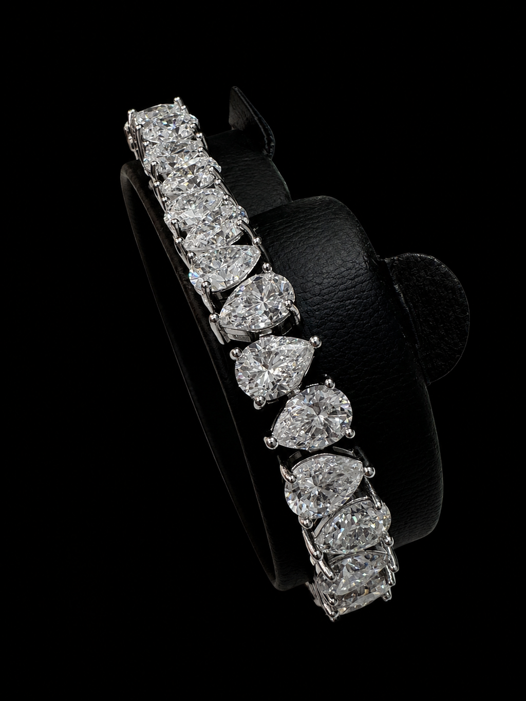 Double Pears 925 Sterling Silver Moissanite Diamond Bracelet