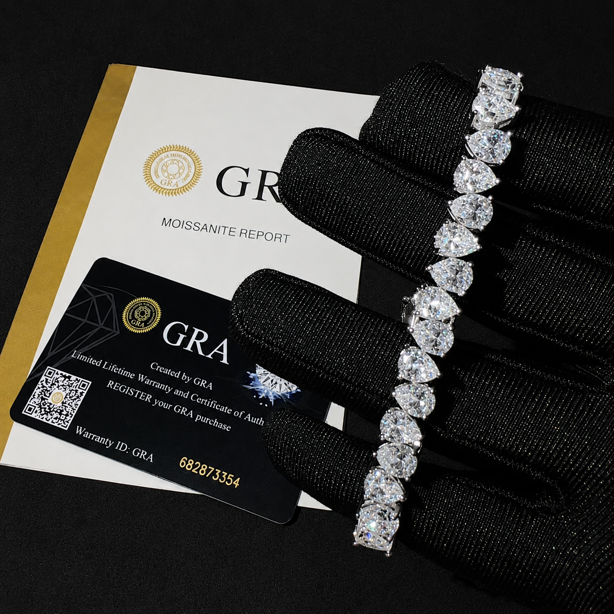 Double Pears 925 Sterling Silver Moissanite Diamond Bracelet