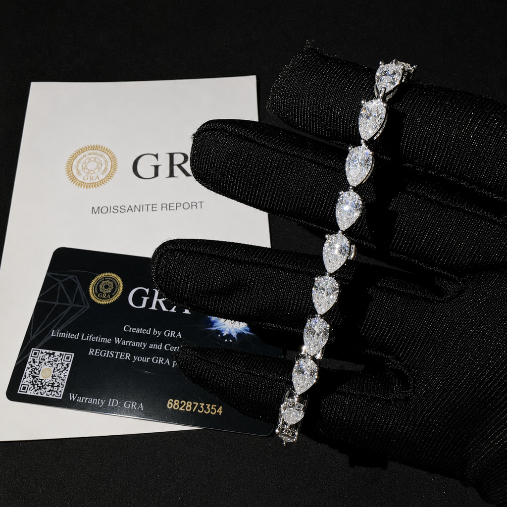 Single Pear Tennis Diamond Bracelet
