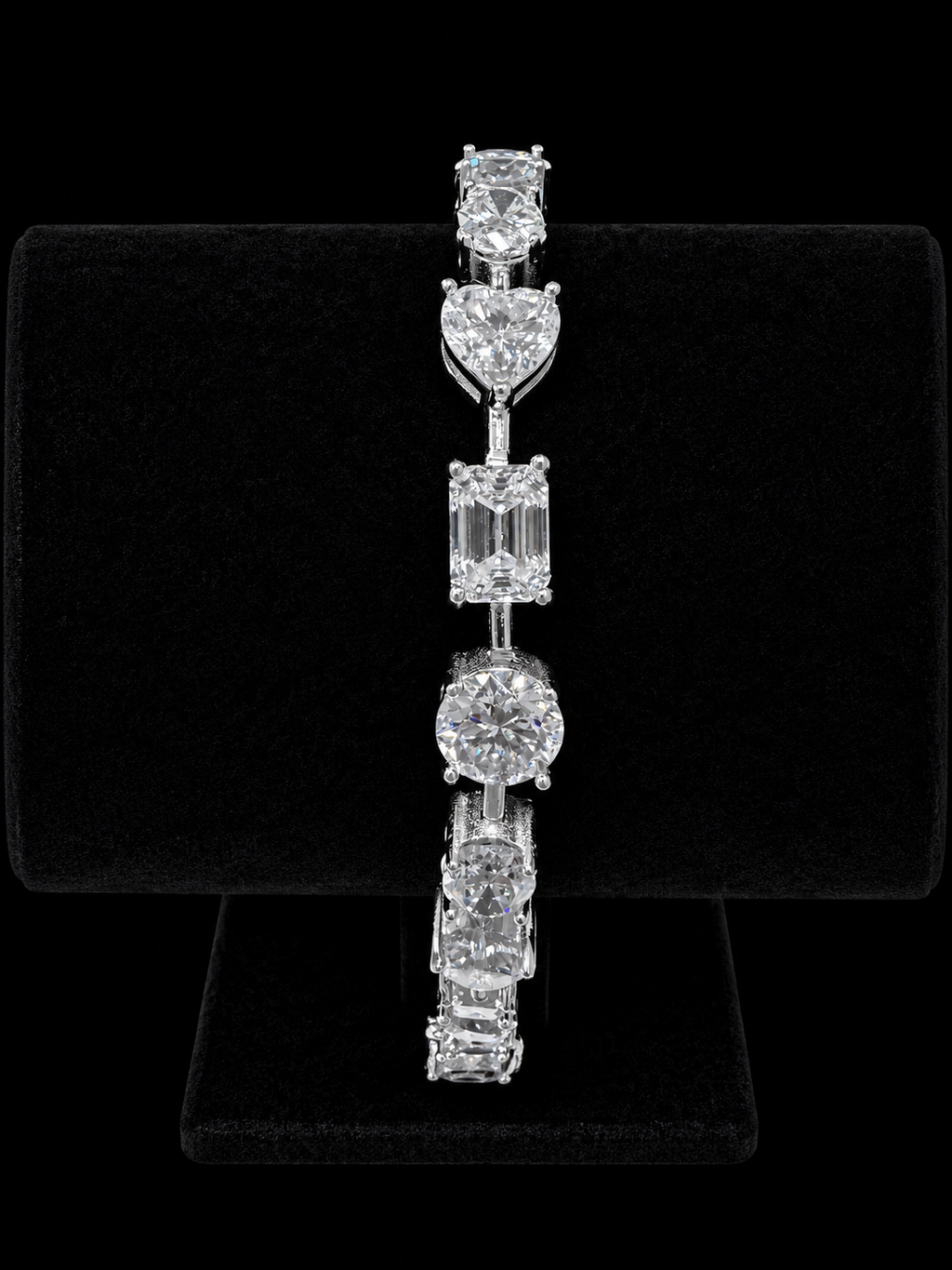 Mix and Match Round - Oval - Heart - Emerald Moissanite Diamond Tennis Bracelet