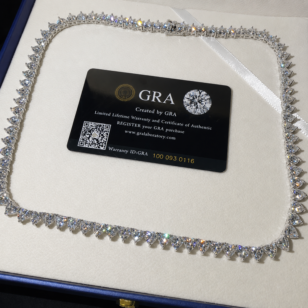 6MM Heart Cut 925 Sterling Silver Moissanite Necklace