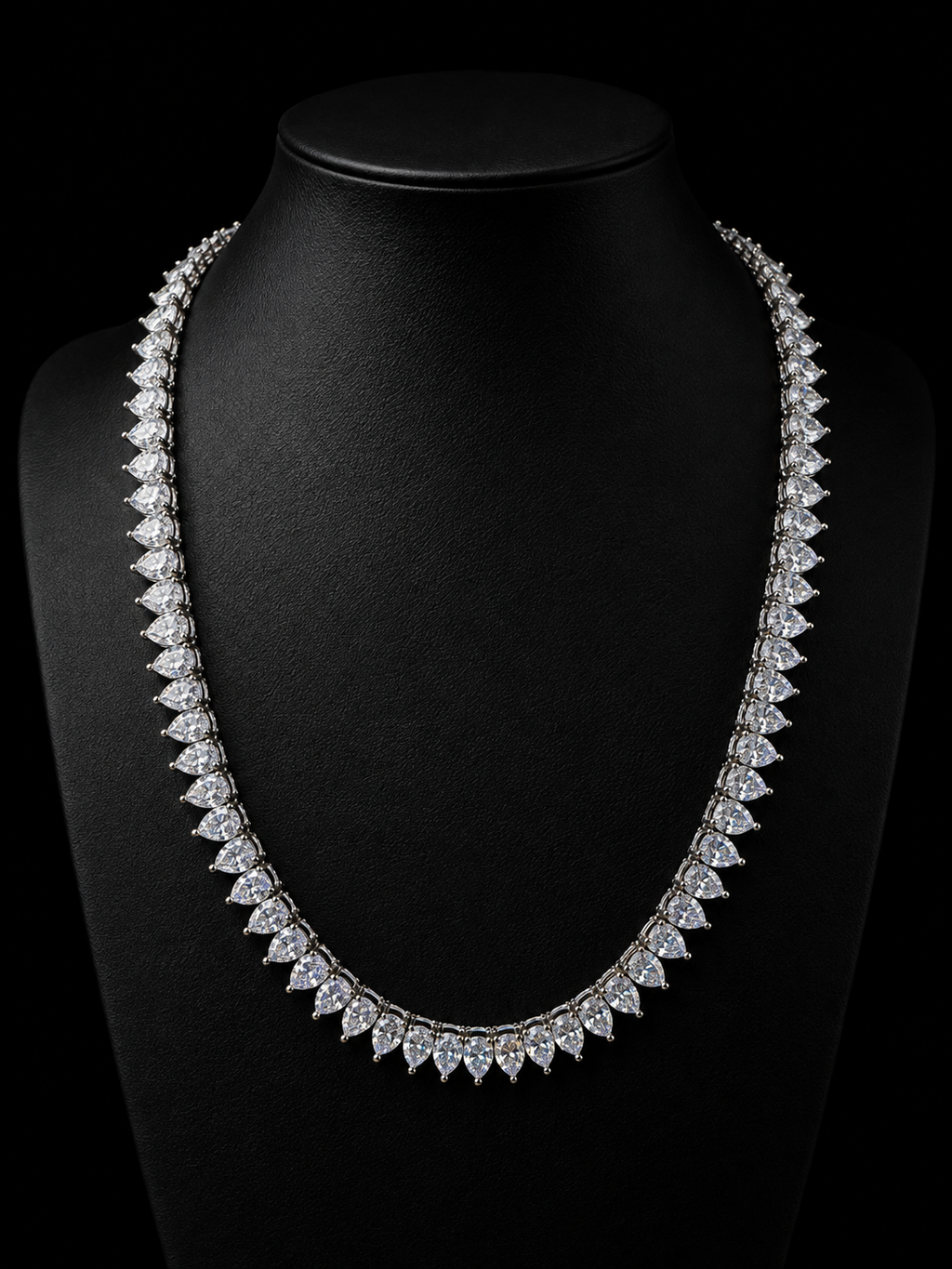 6MM Pear Cut 925 Silver Moissanite Necklace