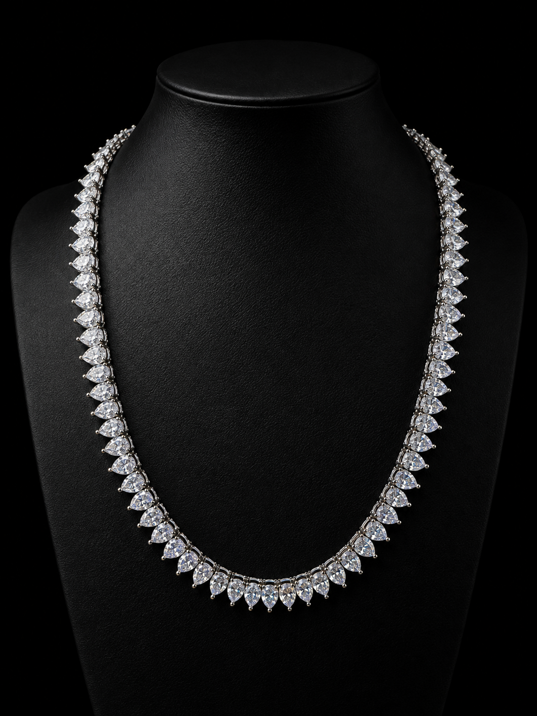 6MM Pear Cut 925 Silver Moissanite Necklace