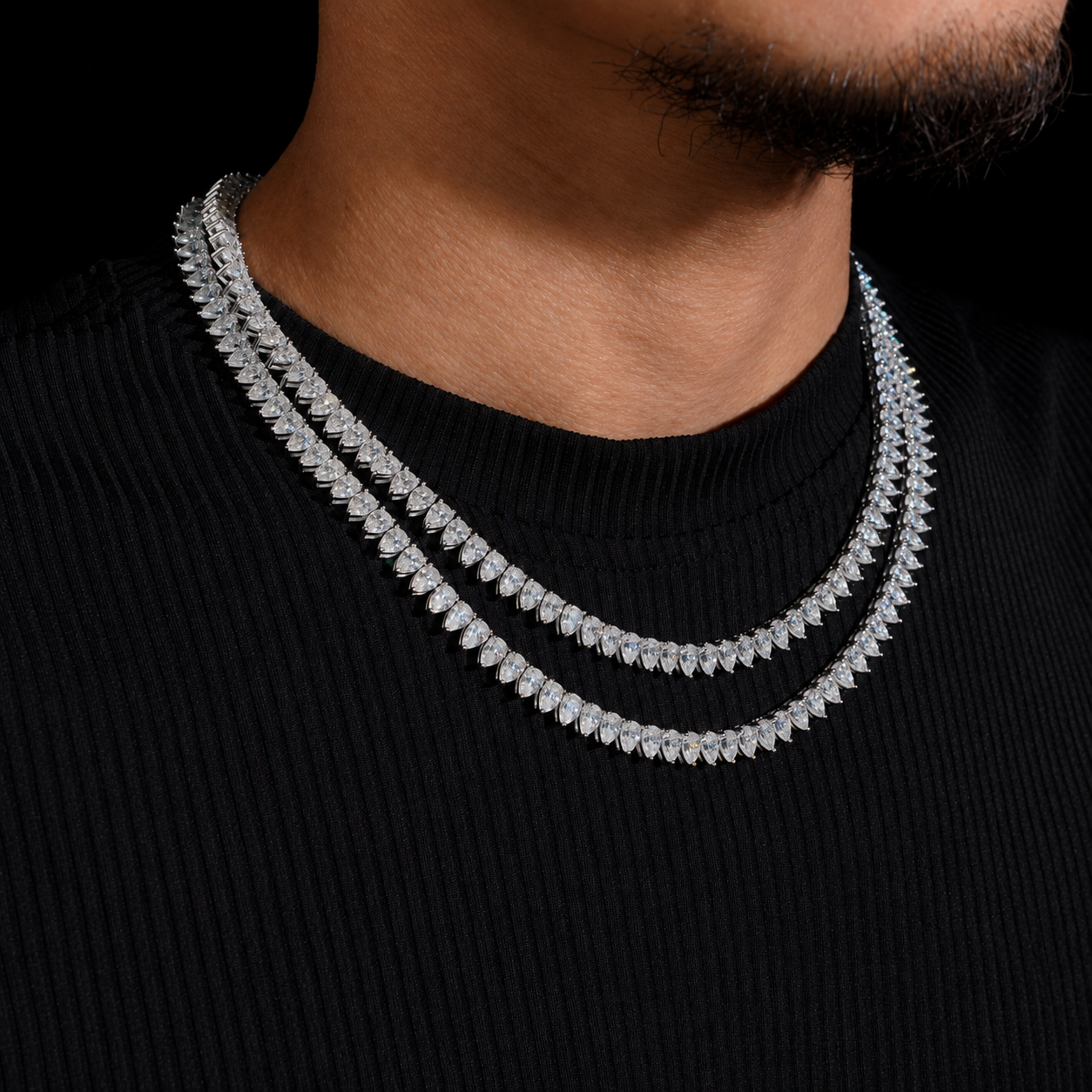 6MM Pear Cut 925 Silver Moissanite Necklace