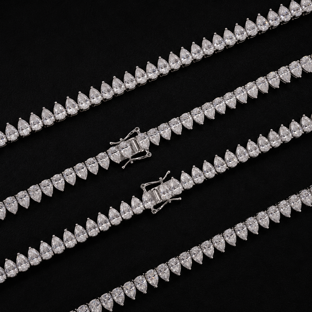 6MM Pear Cut 925 Silver Moissanite Necklace