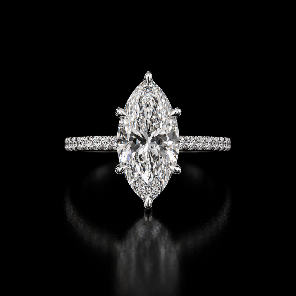 3.03 Carat Marquise Cut Lab-Grown Diamond Ring – IGI Certified