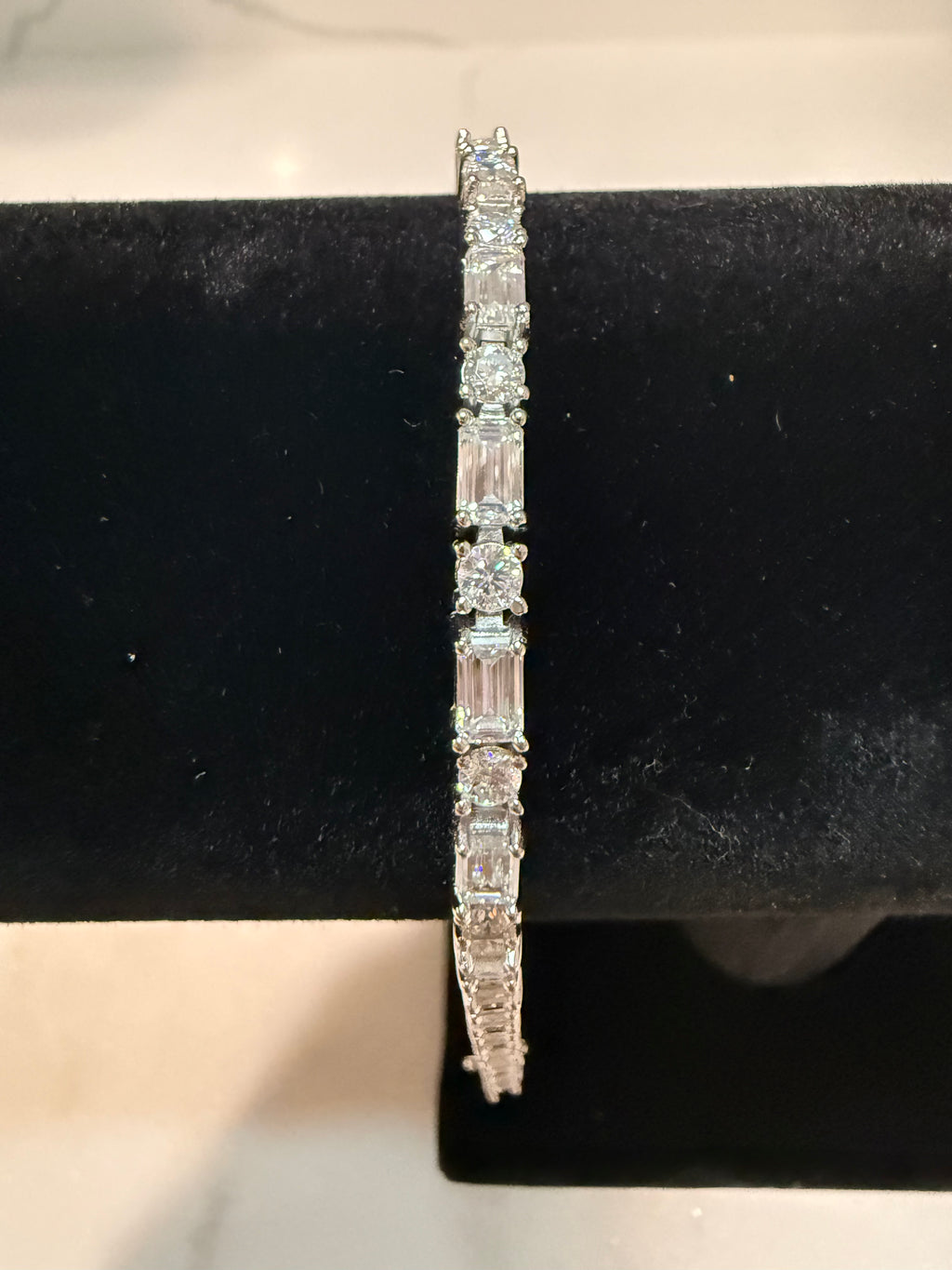 Mix and Match Oval and Emerald Moissanite Diamod Tennis Bracelet
