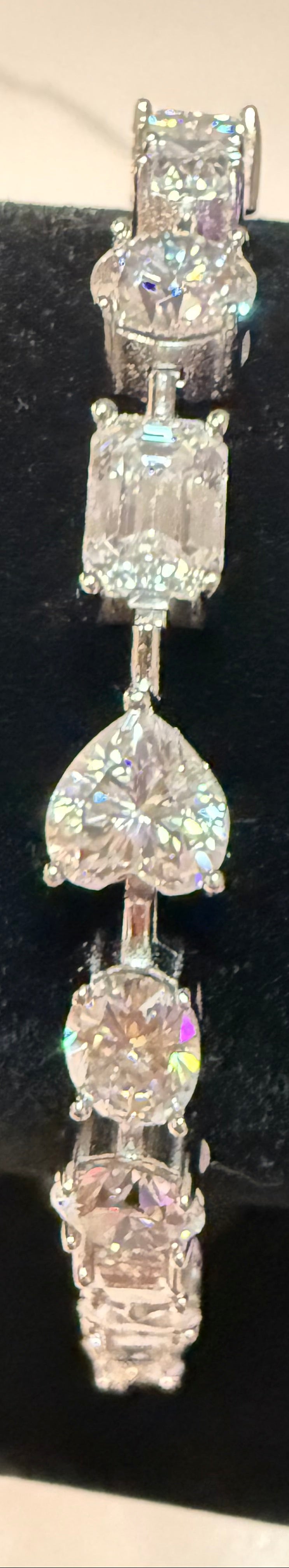 Mix and Match Round - Oval - Heart - Emerald Moissanite Diamond Tennis Bracelet