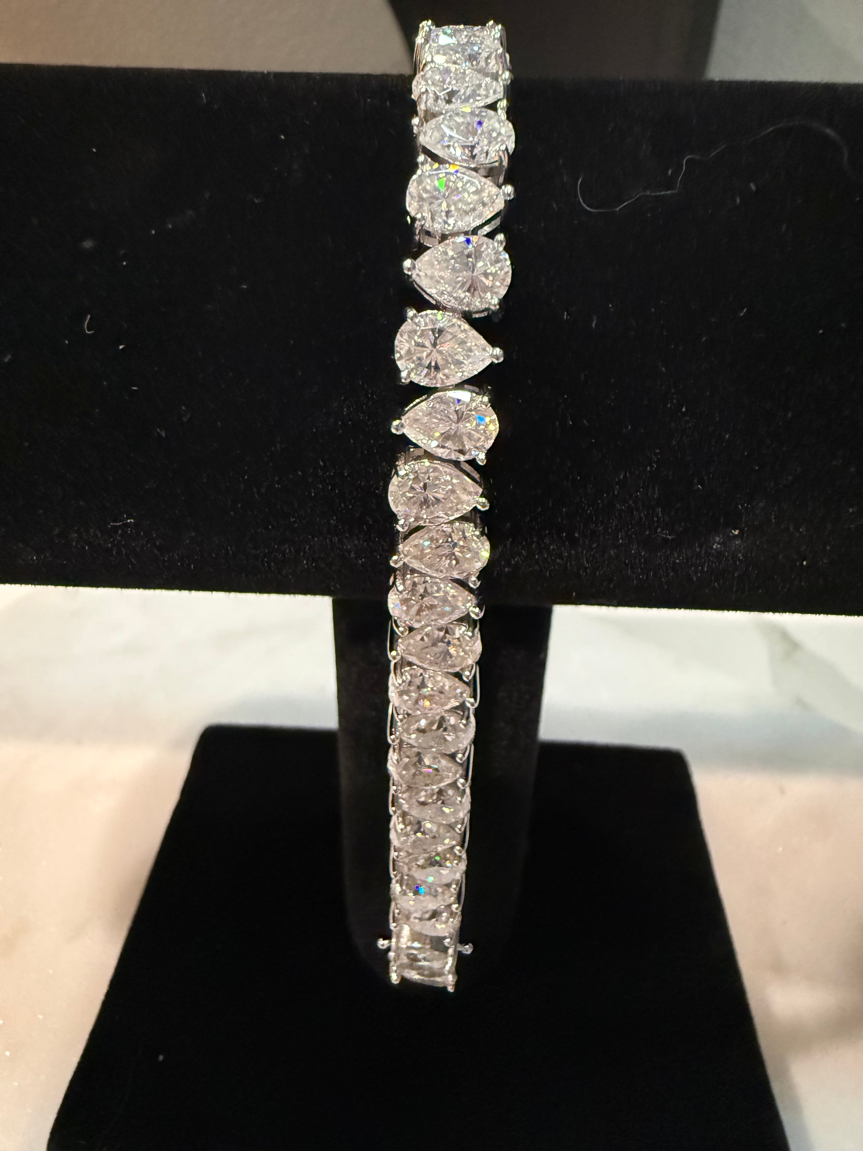 Double Pears 925 Sterling Silver Moissanite Diamond Bracelet