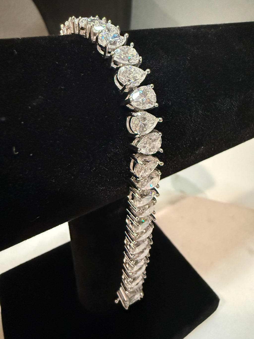 Double Pears 925 Sterling Silver Moissanite Diamond Bracelet