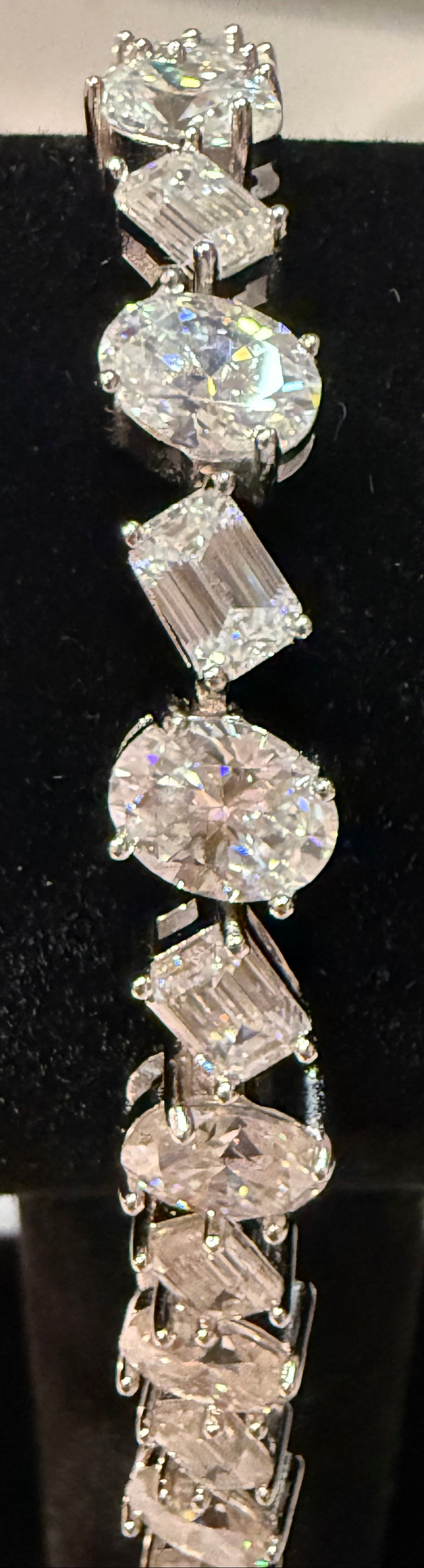 Oval and Emerald Mix and Match 925 Sterling Silver Moissanite Bracelet