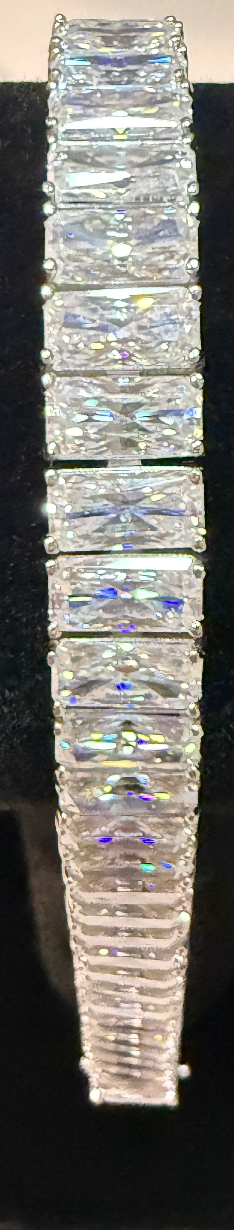 Baguette Tennis Bracelet 925 Sterling Silver Moissanite