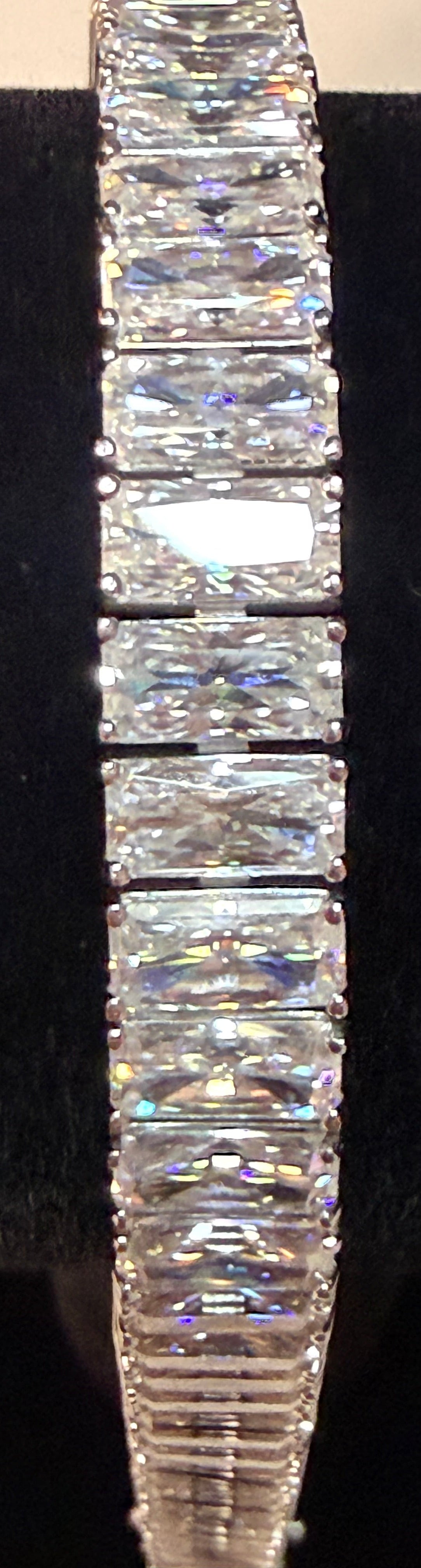Baguette Tennis Bracelet 925 Sterling Silver Moissanite