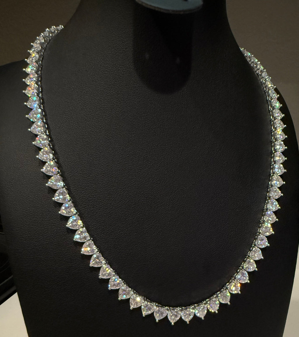6MM Heart Cut 925 Sterling Silver Moissanite Necklace