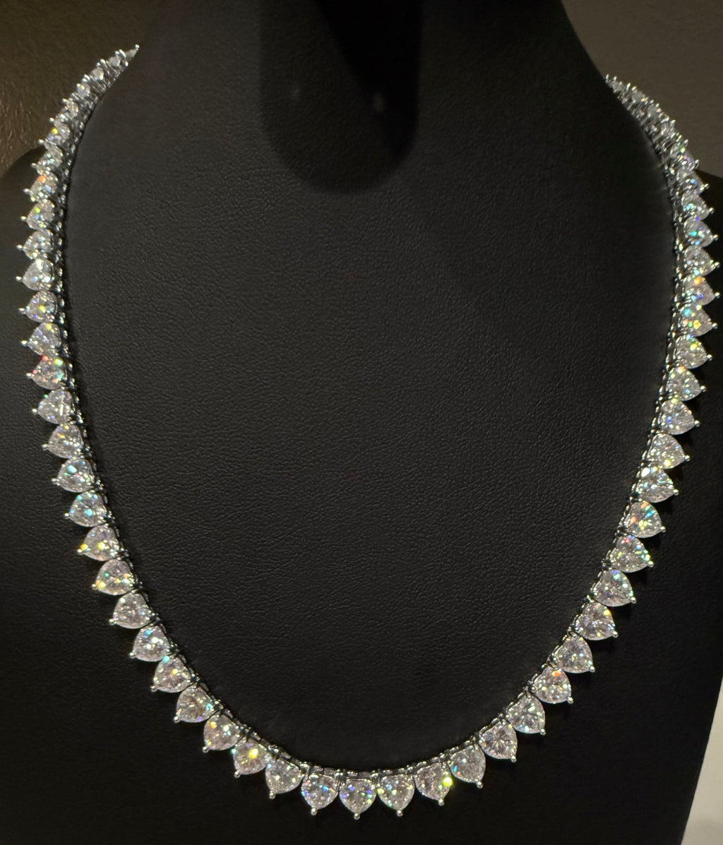 6MM Heart Cut 925 Sterling Silver Moissanite Necklace