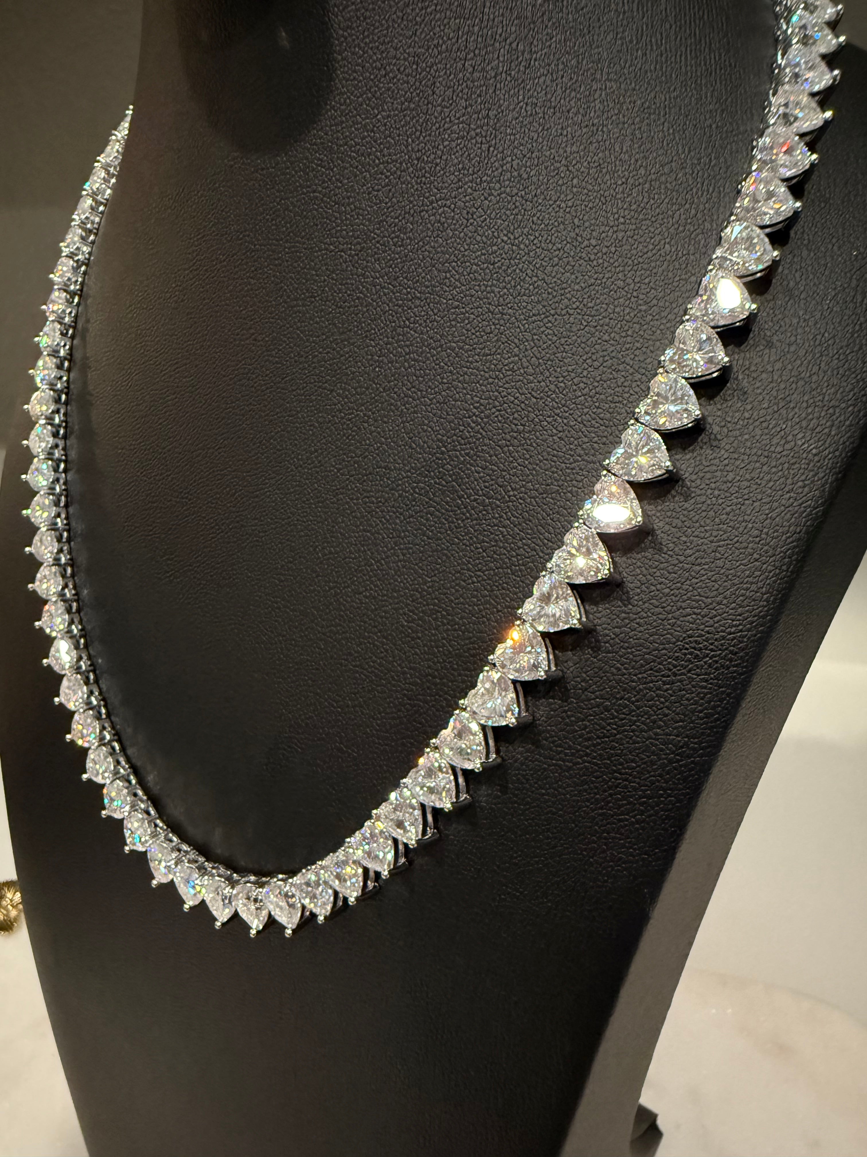 6MM Heart Cut 925 Sterling Silver Moissanite Necklace