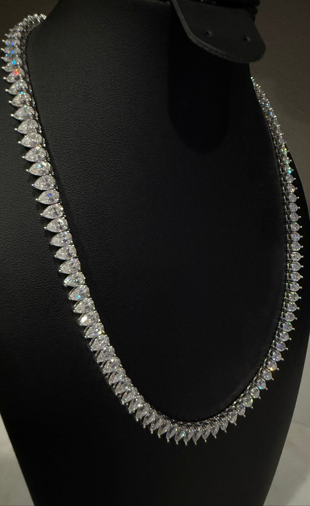 6MM Pear Cut 925 Silver Moissanite Necklace