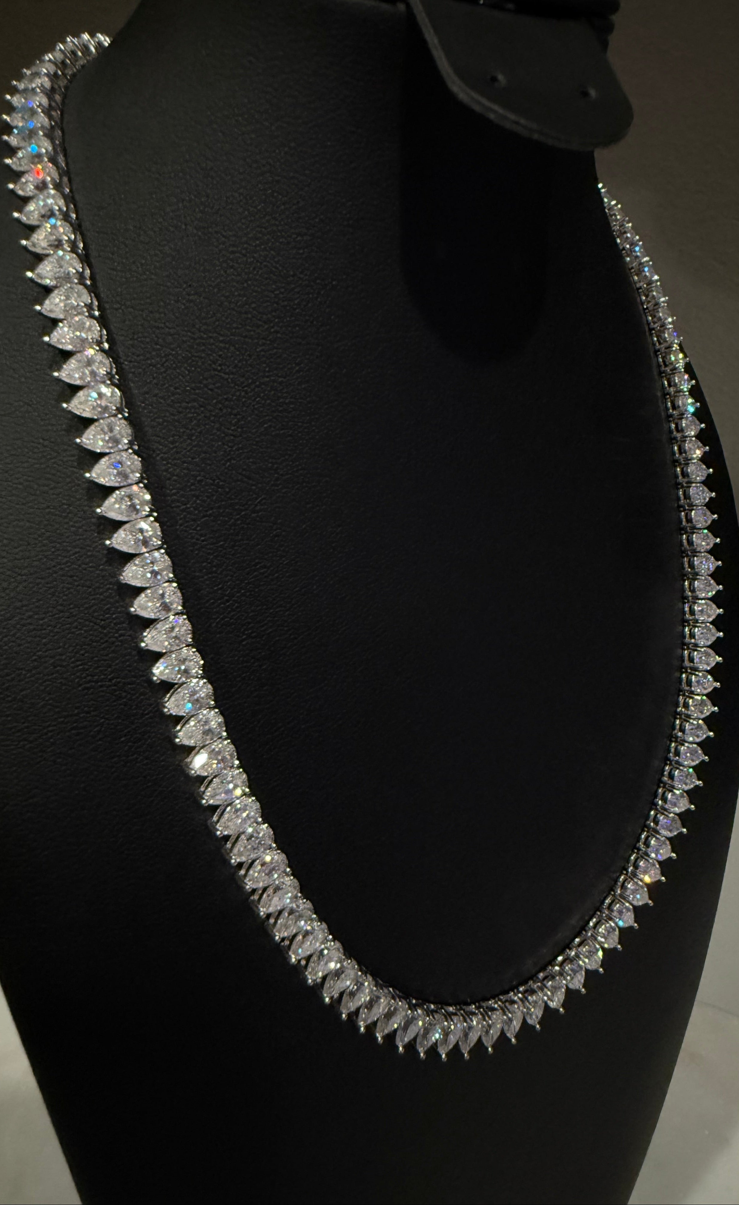 6MM Pear Cut 925 Silver Moissanite Necklace