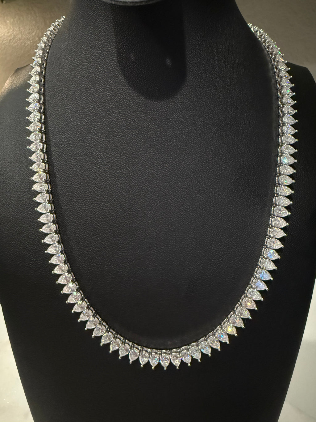 6MM Pear Cut 925 Silver Moissanite Necklace