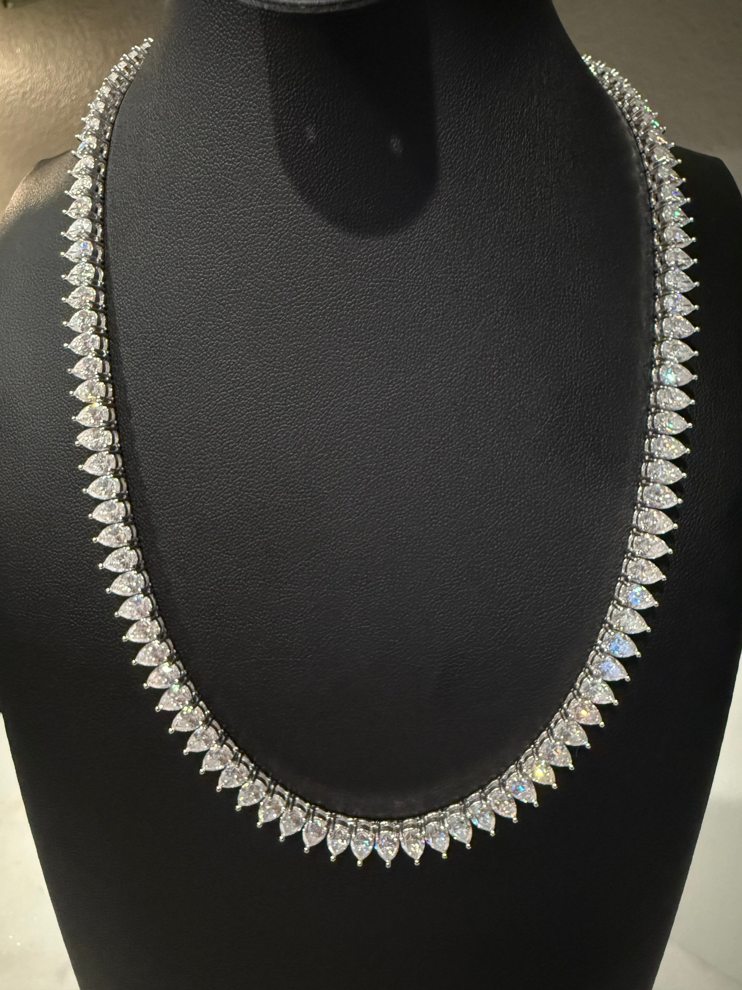 6MM Pear Cut 925 Silver Moissanite Necklace