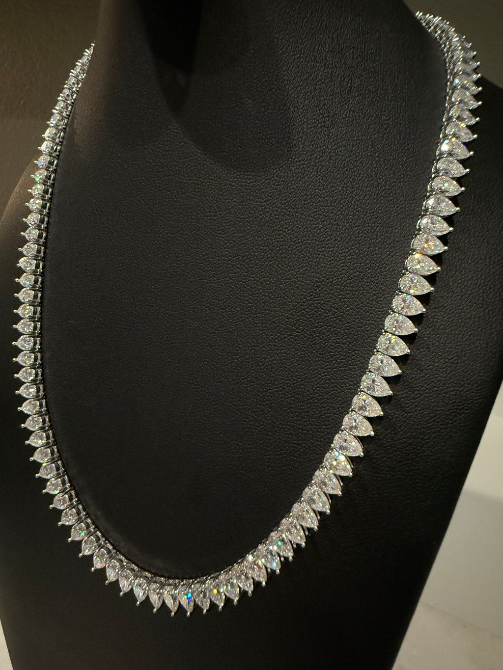 6MM Pear Cut 925 Silver Moissanite Necklace