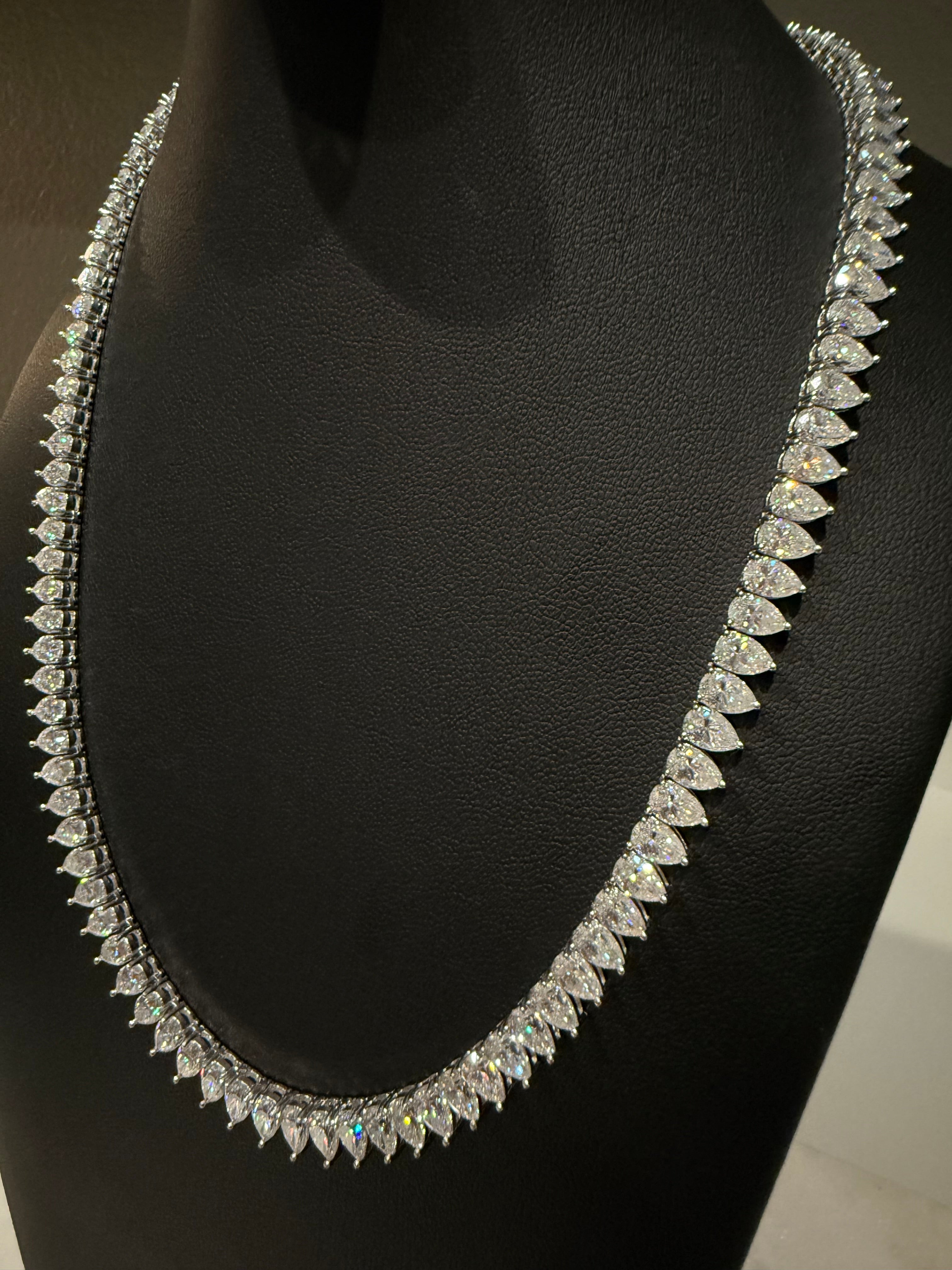 6MM Pear Cut 925 Silver Moissanite Necklace