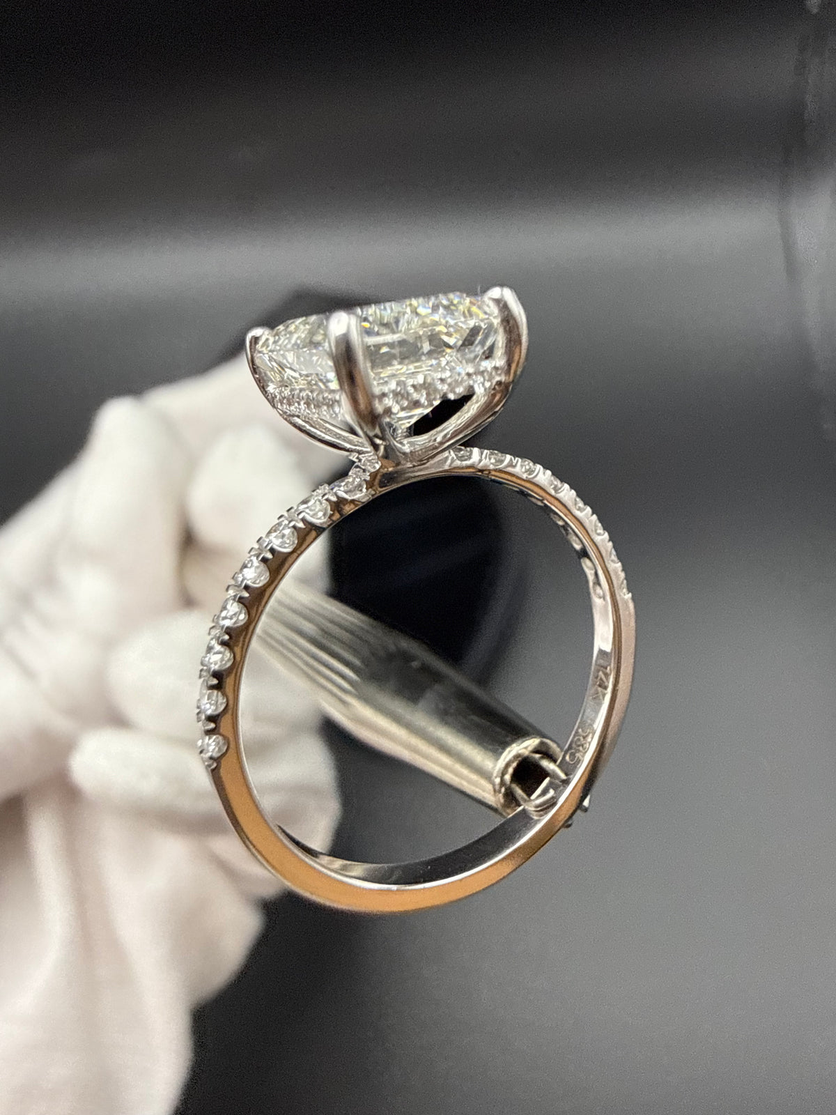 3.10 Carat Emerald Cut Lab-Grown Diamond Ring – IGI Certified, 14K White Gold